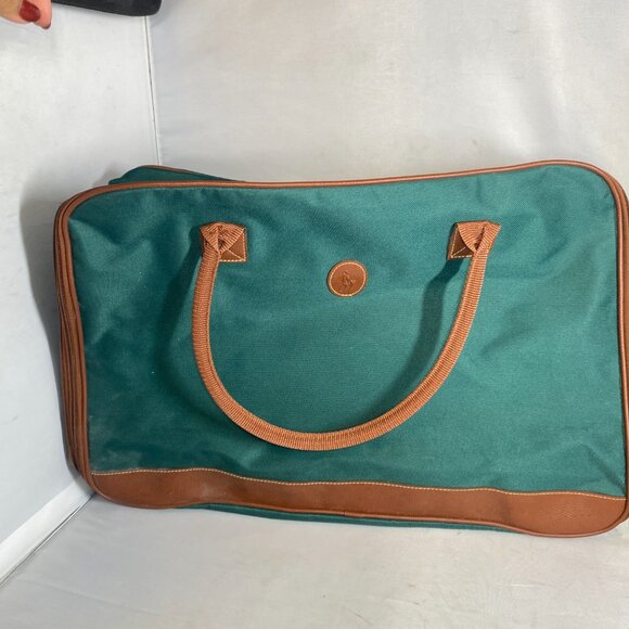 VTG Polo Ralph Lauren Fragrances Green Duffle Bag Canvas Weekender - Picture 2 of 3